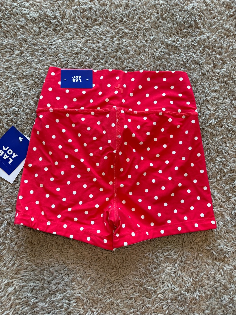 JoyLab Red Polka Dot High-Rise Bike Shorts - Picture 5 of 6